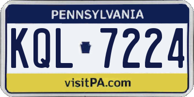 PA license plate KQL7224