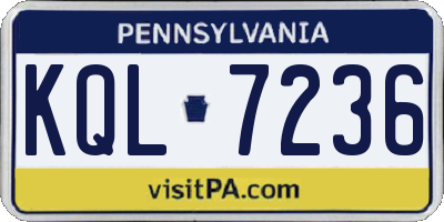 PA license plate KQL7236