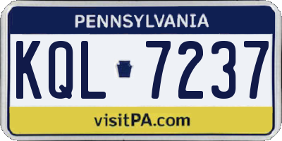 PA license plate KQL7237