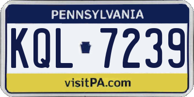 PA license plate KQL7239