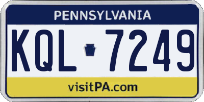 PA license plate KQL7249