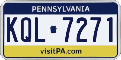 PA license plate KQL7271