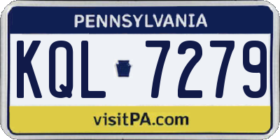 PA license plate KQL7279