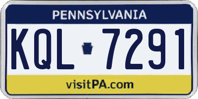 PA license plate KQL7291