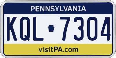 PA license plate KQL7304