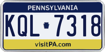 PA license plate KQL7318