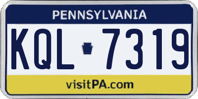 PA license plate KQL7319