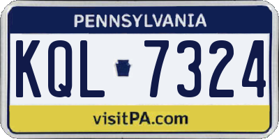 PA license plate KQL7324