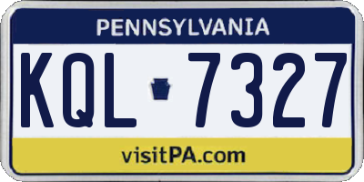 PA license plate KQL7327