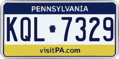 PA license plate KQL7329