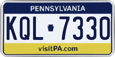 PA license plate KQL7330