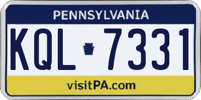 PA license plate KQL7331