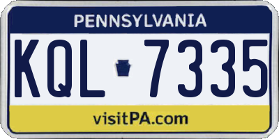 PA license plate KQL7335