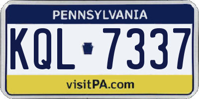 PA license plate KQL7337