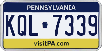 PA license plate KQL7339