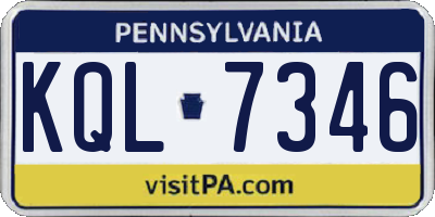 PA license plate KQL7346