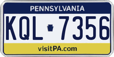 PA license plate KQL7356