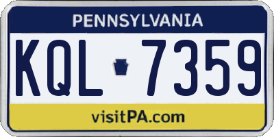 PA license plate KQL7359