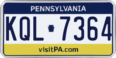 PA license plate KQL7364