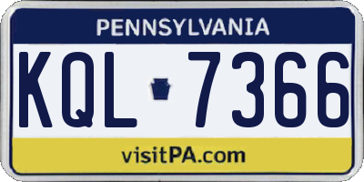 PA license plate KQL7366