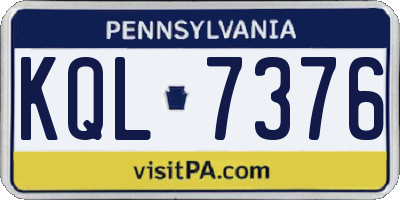 PA license plate KQL7376