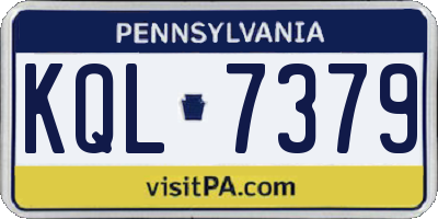 PA license plate KQL7379