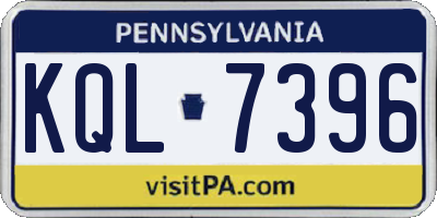 PA license plate KQL7396