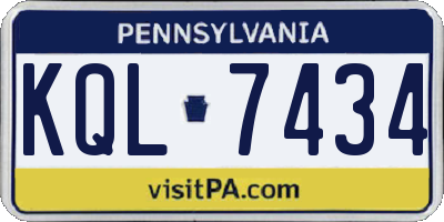 PA license plate KQL7434