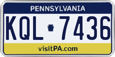 PA license plate KQL7436