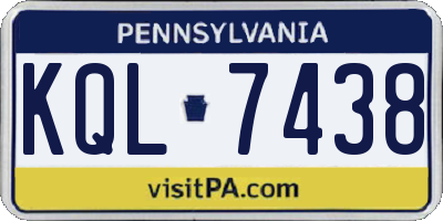 PA license plate KQL7438