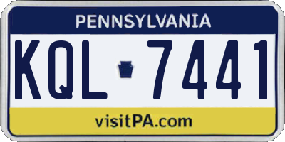 PA license plate KQL7441