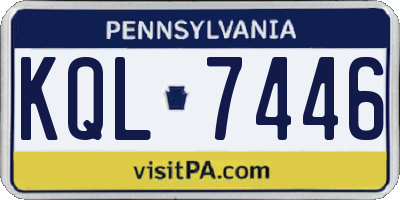 PA license plate KQL7446