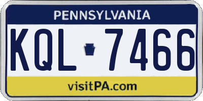 PA license plate KQL7466