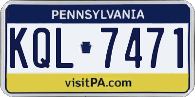 PA license plate KQL7471
