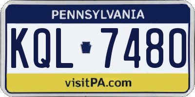 PA license plate KQL7480