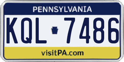 PA license plate KQL7486