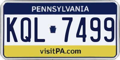 PA license plate KQL7499