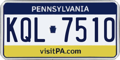 PA license plate KQL7510
