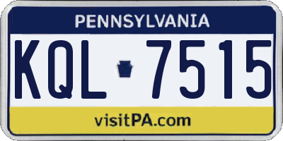 PA license plate KQL7515