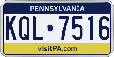 PA license plate KQL7516