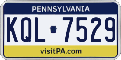 PA license plate KQL7529