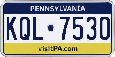 PA license plate KQL7530