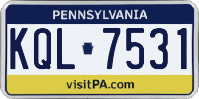 PA license plate KQL7531