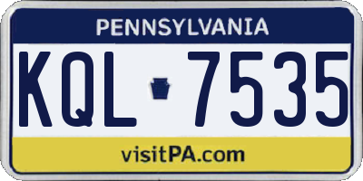 PA license plate KQL7535