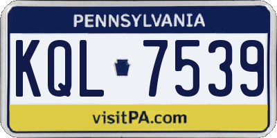 PA license plate KQL7539