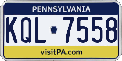 PA license plate KQL7558