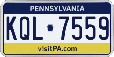 PA license plate KQL7559