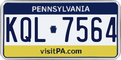 PA license plate KQL7564
