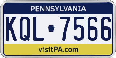 PA license plate KQL7566