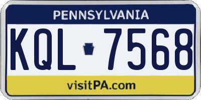 PA license plate KQL7568